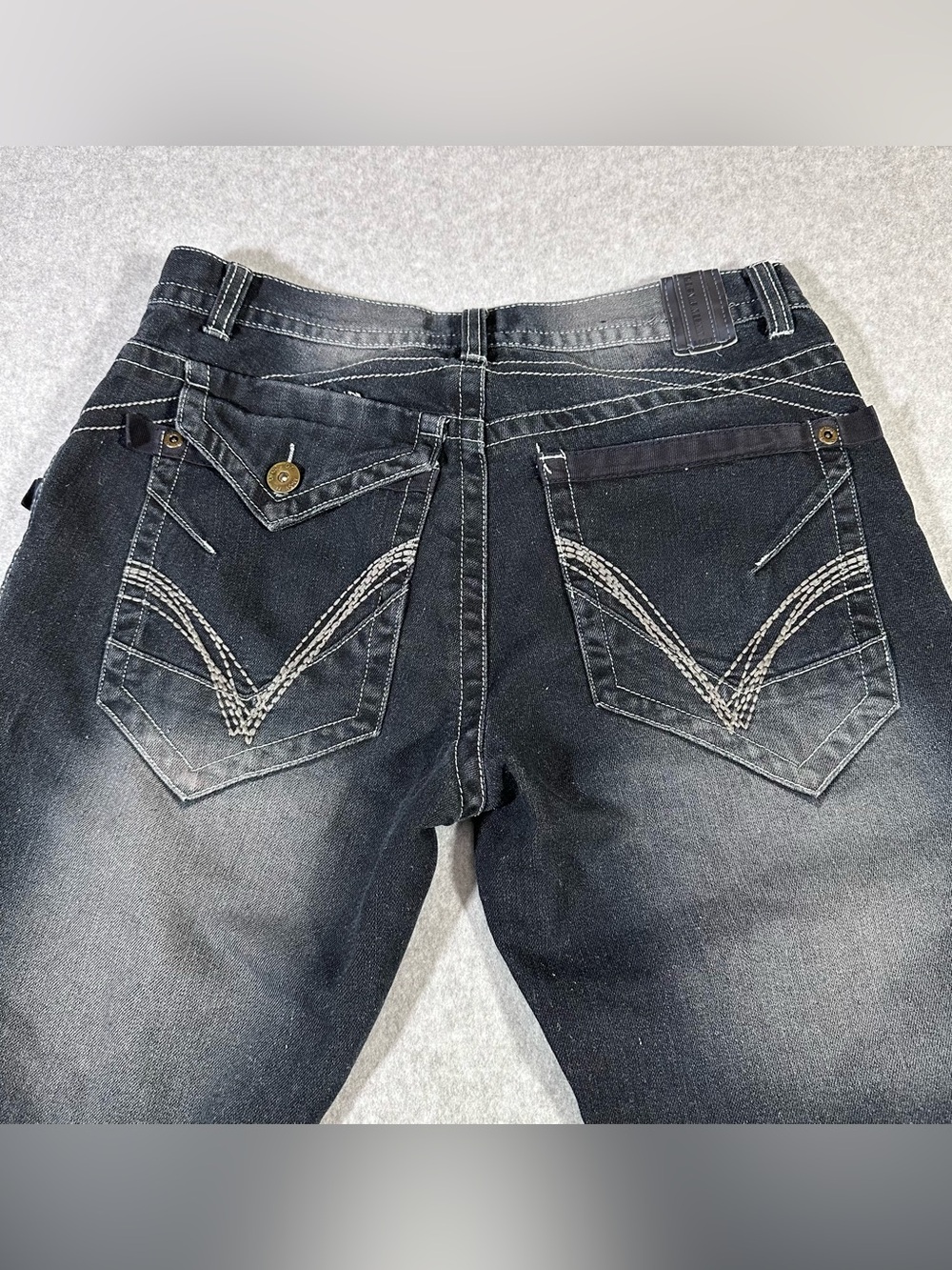 Most OFCL Seven Men's Y2K Streetwear Black Jeans